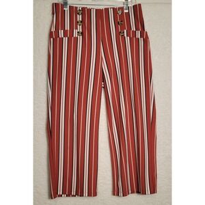 Love Scarlett Womens Casual Boho Career Dress Pants Sz Medium Stripe Orange 0156